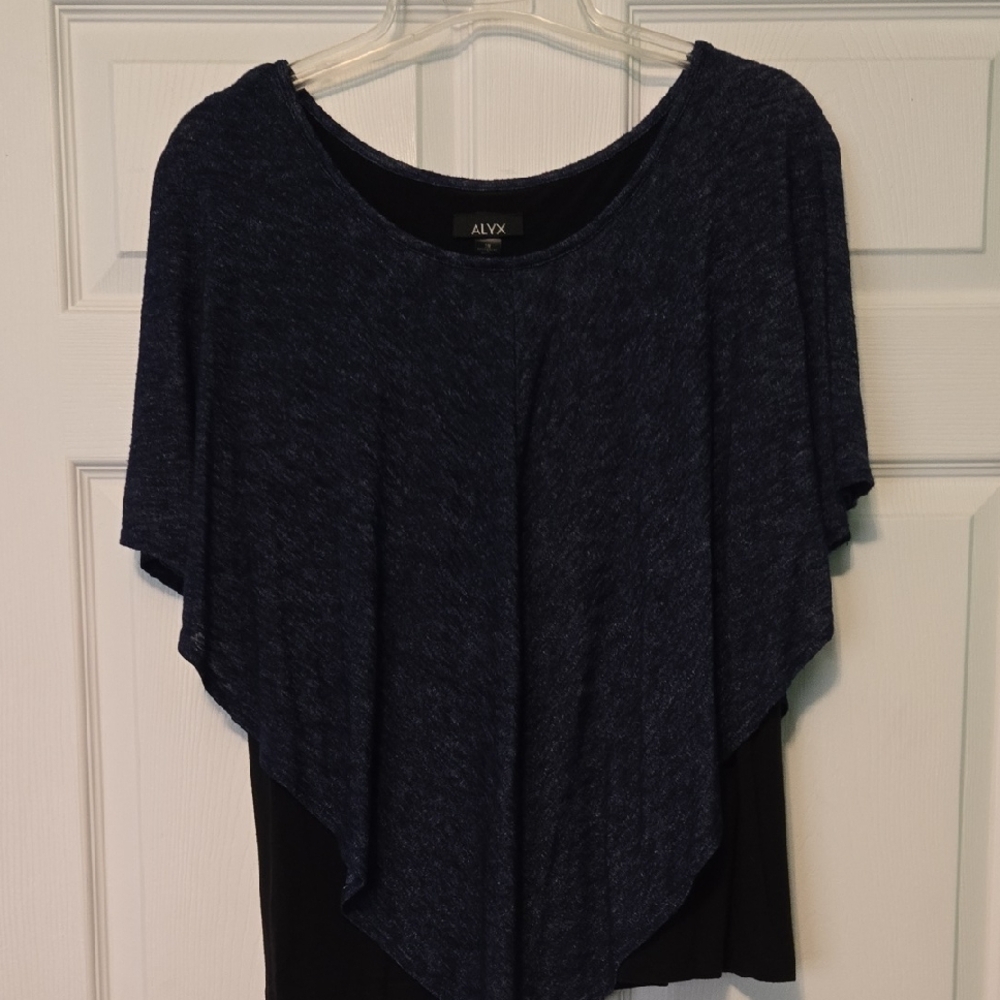 Alyx Women's Black Tank Top With Blue Overlay